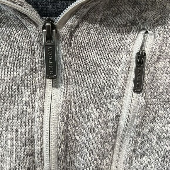WOOLRICH Men's Grey Fleece 1/2 Zip Pullover Sweater, Size L - Picture 4 of 10